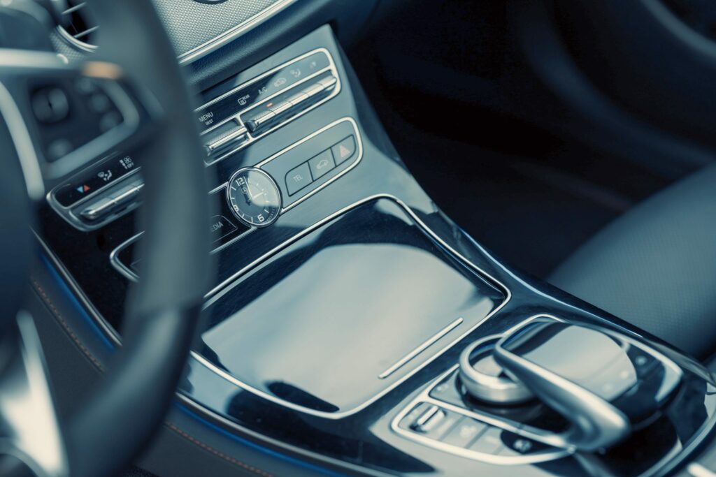 the inside of a car